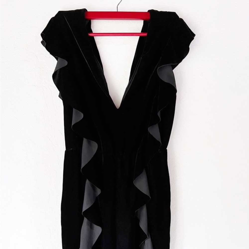 Zara Velvet Ruffle Jumpsuit - Picture 4 of 6